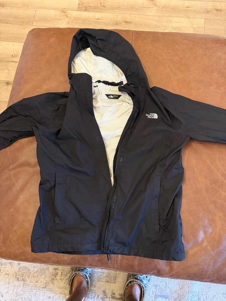Women’s North Face Black Hooded Rain Jacket